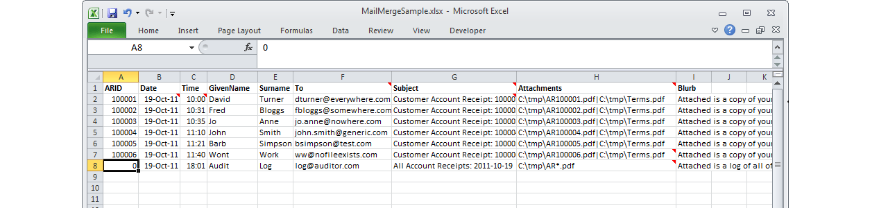 MailMerge Excel to Notes 